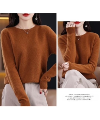 Cashmere Sweaters for Women,100% Cashmere Long Sleeve Crew Neck Lightweight Soft Warm Pullover Knitted Jumpers Caramel $18.45...