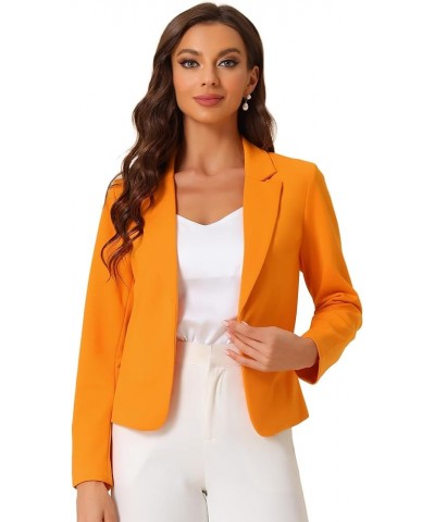 Business Blazer for Women's Work Office Open Front Casual Dressy Suit Jackets Orange $18.87 Blazers