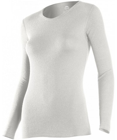 Women's Authentic Dual Layer Long Sleeve Crew Neck Base Layer Top Winter White $17.80 Activewear