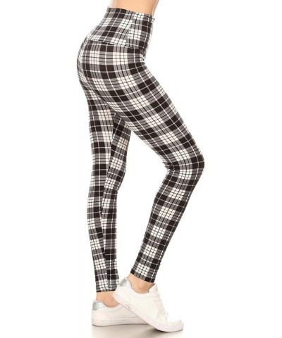 High Waisted Plaid & Wild Print Leggings for Women - Plaid, Leopard, Snake Skin, Polka dot 5" Yoga Muted Plaid $10.25 Leggings