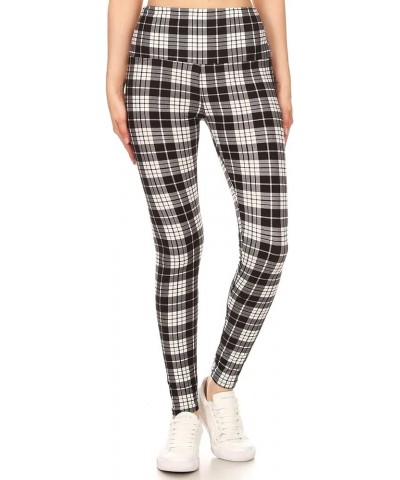 High Waisted Plaid & Wild Print Leggings for Women - Plaid, Leopard, Snake Skin, Polka dot 5" Yoga Muted Plaid $10.25 Leggings