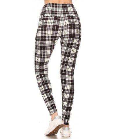 High Waisted Plaid & Wild Print Leggings for Women - Plaid, Leopard, Snake Skin, Polka dot 5" Yoga Muted Plaid $10.25 Leggings