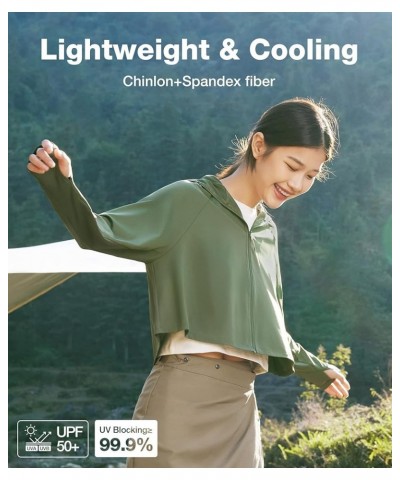 Cropped Sun Protection Jackets - UPF50+ Lightweight Breathable Summer Outdoor for Women Tea Green $18.80 Jackets