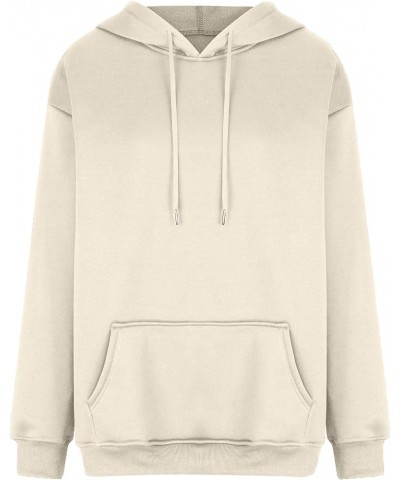 Womens Hoodies Drawstring Fleece Pullover Long Sleeve Oversized Sweatshirt Solid Color Fall Tops with Pockets E11-camel $5.99...