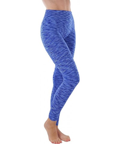 Women’s Comfort Heather Assorted Active Wear Seamless Leggings Game On: Blue - White (Digital Print) $12.88 Leggings