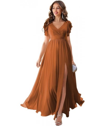 Ruffles Sleeves Bridesmaid Dresses for Women Long Chiffon Prom Evening Gowns with Pockets LB70 Mint $31.89 Dresses