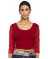 Women's Cotton Lycra Readymade Saree Blouse Maroon $13.99 Blouses