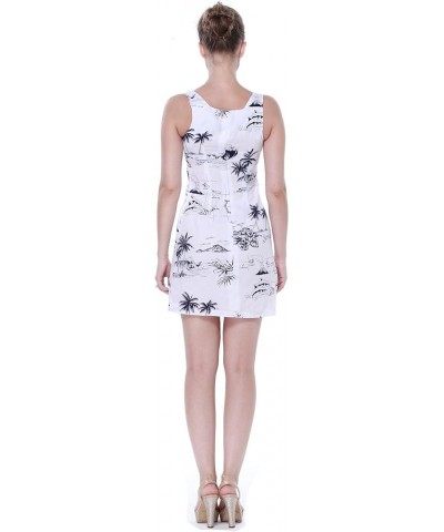 Women's Hawaiian Luau Tank Dress in White Map Print White Map Print $13.68 Dresses