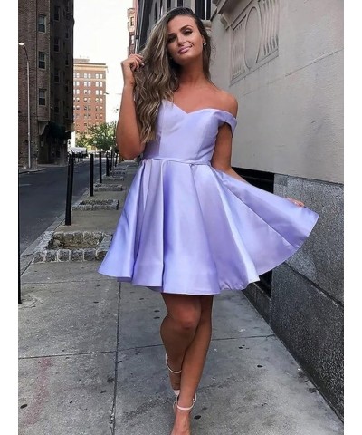 Off Shoulder Satin Homecoming Dress with Pockets A Line Sweetheart Sleeveless Short Prom Dress CA42 Dusty Sage $25.75 Dresses