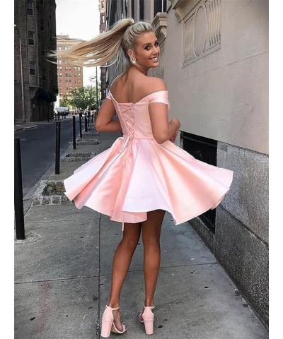 Off Shoulder Satin Homecoming Dress with Pockets A Line Sweetheart Sleeveless Short Prom Dress CA42 Dusty Sage $25.75 Dresses