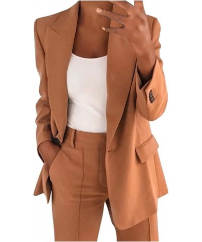 Blazers for Women Fashion Dressy Long Sleeve Blazer Open Front Cardigan Plus Size Double Breasted Jacket 1318-nfhhse-c-khaki ...