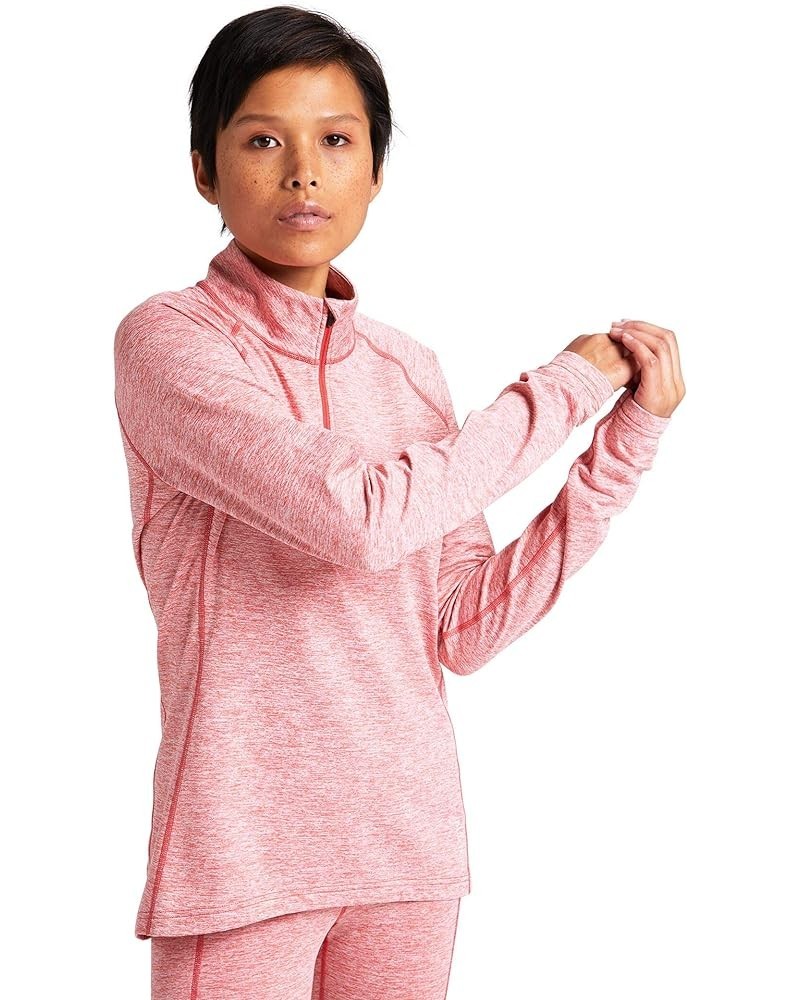 Women's Heavyweight X Base Layer Quarter-Zip Cranberry Heather X-Large $32.53 Activewear