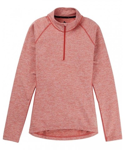 Women's Heavyweight X Base Layer Quarter-Zip Cranberry Heather X-Large $32.53 Activewear