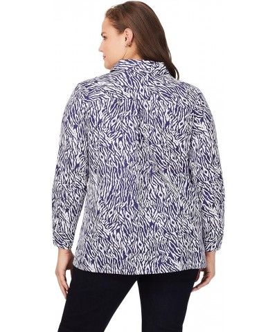 Women's Journey Long Sleeve Little Zebra Blouse Navy Multi $30.11 Blouses