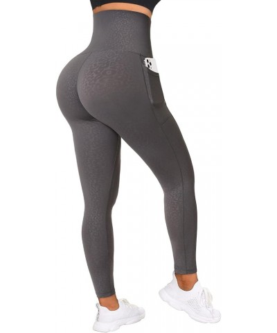 Women Corset High Waisted Leggings with Pockets Tummy Control Body Shaper Yoga Pants 1 Grey Print $19.17 Activewear