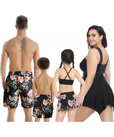 Family Matching Swimsuit Sets Plus Size High Waisted Two Piece Bikini Sets for Women Matching Swimwear for Boys Girls Women M...