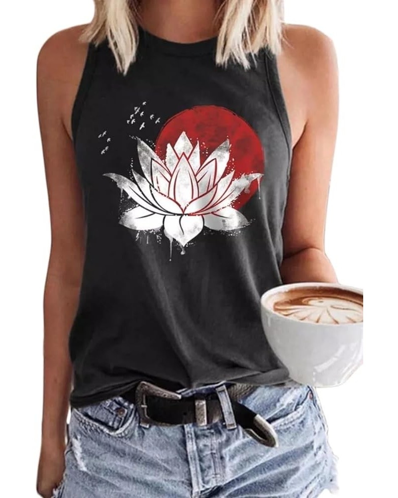 Women's Floral Tank Tops Casual Summer Cap Sleeve Sleeveless Wildflowers Floral Graphic Tees Tops 76-9 $10.79 Tops