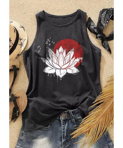 Women's Floral Tank Tops Casual Summer Cap Sleeve Sleeveless Wildflowers Floral Graphic Tees Tops 76-9 $10.79 Tops