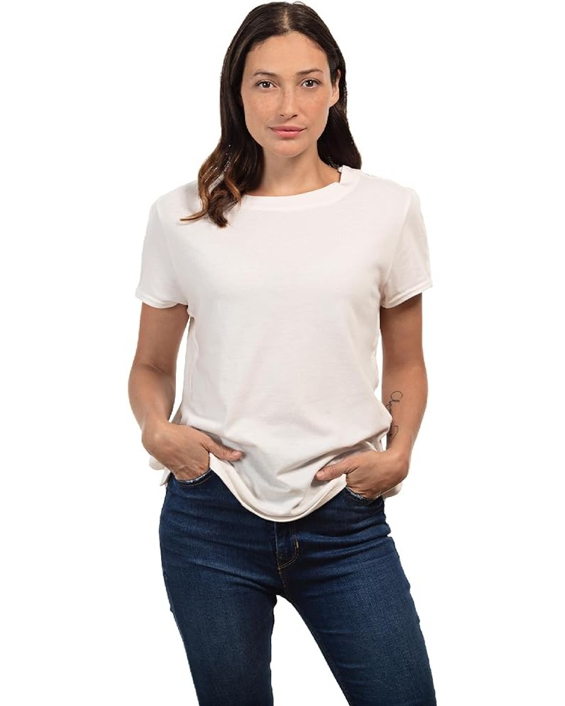 Post-Shoulder Surgery Shirt, Chemo Port Shirts for Women's Short Sleeve Tear-Away Top Off-white $30.24 Uniforms