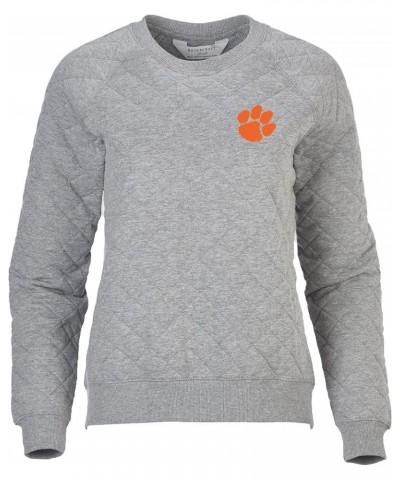 Women's NCAA Team Logo Quilted Crew Clemson Tigers Grey $8.71 Activewear