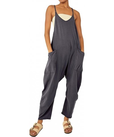 Jumpsuits for Women Casual Summer Rompers Sleeveless Loose Spaghetti Strap Baggy Overalls Long Pants Black $14.88 Overalls