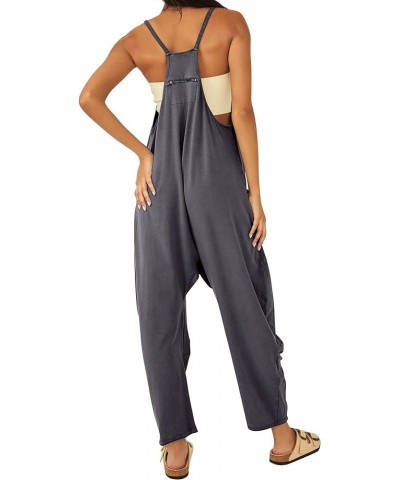 Jumpsuits for Women Casual Summer Rompers Sleeveless Loose Spaghetti Strap Baggy Overalls Long Pants Black $14.88 Overalls