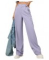 Women's Wide Leg Dress Pants with Pockets Lightweight High Waisted Adjustable Tie Knot Loose Lounge Trousers B06-purple $14.9...