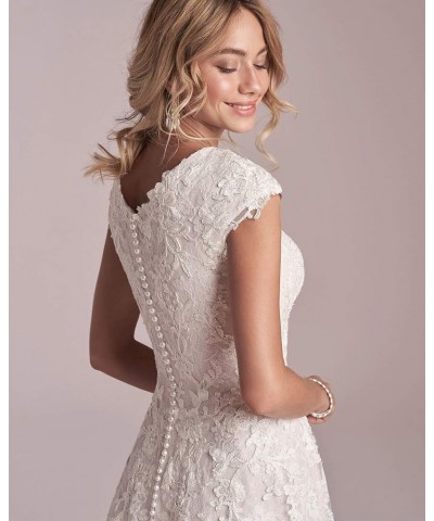 Women's Elegant Lace Beach Wedding Dresses for Bride 2024 with Sleeves Wedding Bridal Gowns YZTS014 A Ivory $60.63 Dresses