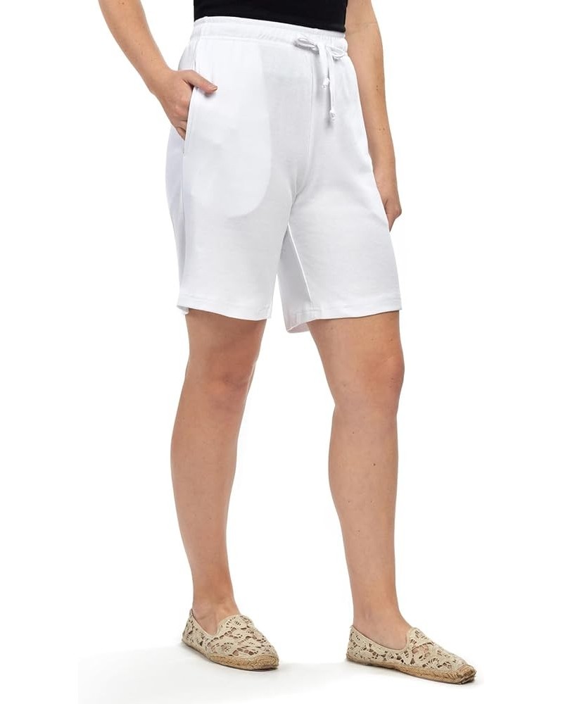 Womens Cotton Knit Shorts White $11.27 Shorts