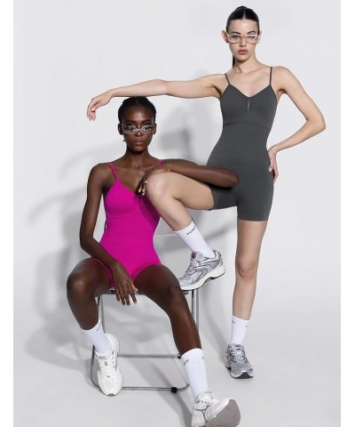 Women's V Neck Spaghetti Strap Jumpsuits Seamless Workout Unitard Rompers Power Collection Stone $11.39 Jumpsuits