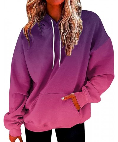 Hoodies for Women Trendy Oversized Sweatshirts Casual Pullover Fall Comfy Stretch Lightweight Classic Tops Hot Pink-n $5.89 S...