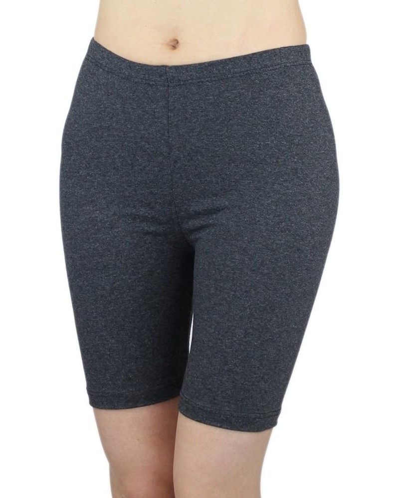 Elegance Women's Stretchy Cotton Above Knee Bike Shorts Active Leggings Charcoal $8.52 Activewear