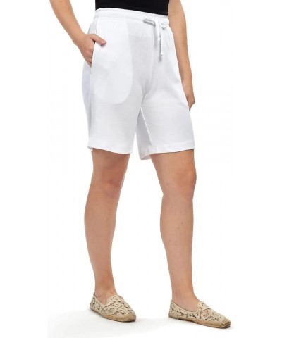 Womens Cotton Knit Shorts White $11.27 Shorts