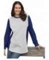 Women's Plus Size Colorblock Scoopneck Thermal Waffle Sweatshirt Heather Grey Evening Blue $16.49 Hoodies & Sweatshirts