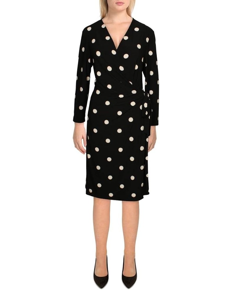 Womens Nomad Polka Dot Knee Wrap Dress Anne Black/Anne White $20.25 Dresses