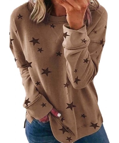 Womens Oversized Sweatshirts Long Sleeve Crewneck Loose Fit Pullover Tops 2023 Fall Clothes Comfy Y2k Tops Khaki 5 $7.79 Hood...