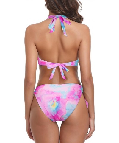 Women's Underwire Bikini Set Blue-purple Floral $26.09 Swimsuits