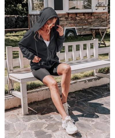 Women's Casual Zip Up Hoodie Jacket Long Sleeve Waffle Hooded Sweatshirt With Pockets AMN01460-2 0 Dark Grey $17.53 Hoodies &...