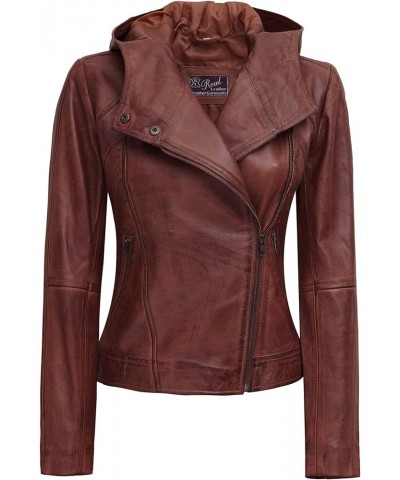 Womens Leather Jacket - Real Lambksin Bomber Leather Jacket Women With Removable Hood Georgetta Cognac Hooded Leather Jacket ...