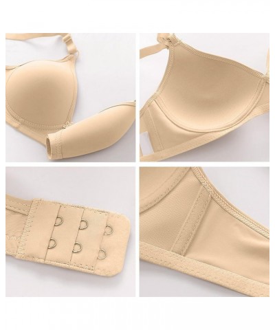 Womens Sports Bras Plus Size Comfortable Bras (2PC) Wire Free Underwear Bra Lightly Bra, Full-Coverage Stretch Bra Beige-2 $4...