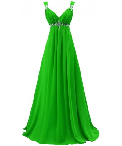 Popular Bridesmaid Prom Dress for Wedding Party Chiffon Full-Length Green $40.70 Dresses