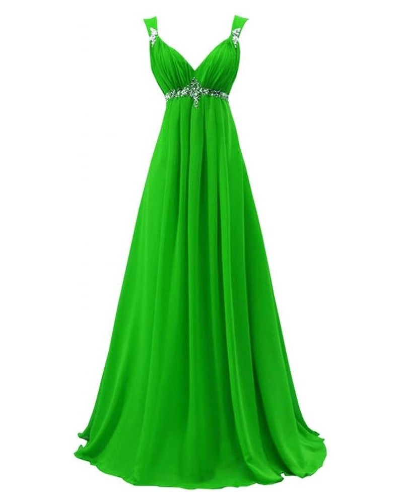 Popular Bridesmaid Prom Dress for Wedding Party Chiffon Full-Length Green $40.70 Dresses