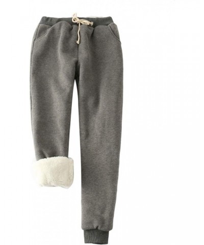 Women's Winter Warm Athletic Sweatpants Sherpa Lined Joggers Fleece Pants(Dark grey-L) $24.59 Activewear