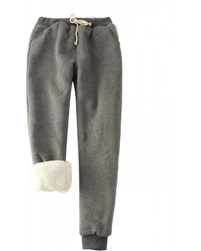 Women's Winter Warm Athletic Sweatpants Sherpa Lined Joggers Fleece Pants(Dark grey-L) $24.59 Activewear