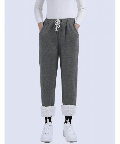 Women's Winter Warm Athletic Sweatpants Sherpa Lined Joggers Fleece Pants(Dark grey-L) $24.59 Activewear