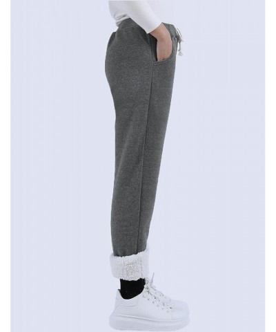 Women's Winter Warm Athletic Sweatpants Sherpa Lined Joggers Fleece Pants(Dark grey-L) $24.59 Activewear