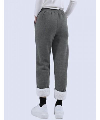 Women's Winter Warm Athletic Sweatpants Sherpa Lined Joggers Fleece Pants(Dark grey-L) $24.59 Activewear