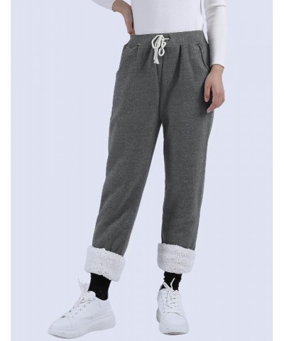 Women's Winter Warm Athletic Sweatpants Sherpa Lined Joggers Fleece Pants(Dark grey-L) $24.59 Activewear