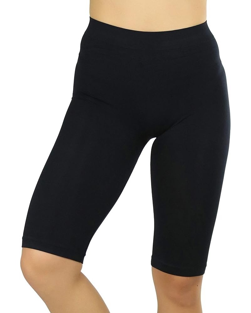 Women's Nylon Stretch Shorts & Layering Boyshorts 19" Long - Black $8.67 Leggings