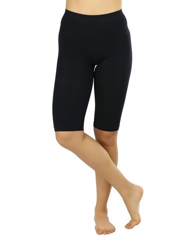 Women's Nylon Stretch Shorts & Layering Boyshorts 19" Long - Black $8.67 Leggings